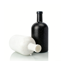 Bouteilles en verre personnalisées pour huile d'olive, en céramique noire et blanche, 200 ml, 375 ml, 500 ml