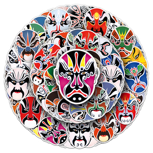 60 Stuks Fabriek Hot-Selling Chinese Culturele En Creatieve Decoratieve Gezichtsmasker B Stickers Voor Koffers En Laptops - Product Image 6