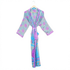 Best Selling Abstract Printed Kimono Robe Three Quarter Sleeves Summer Plus Size Women's Sleepwear - Product Image 1