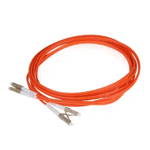 Venta al por mayor óptica parche cable dual-Cable de conexión óptica OM1 OM2 LC a LC, 3m MM, doble modo, multimodo, Color rojo rosa