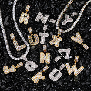 <span class=keywords><strong>Collar</strong></span> <span class=keywords><strong>con</strong></span> Iniciales Personalizadas NUOYA para <span class=keywords><strong>Hombre</strong></span>, <span class=keywords><strong>con</strong></span> Piedras Baguette, Estilo Hip Hop, Colgante <span class=keywords><strong>con</strong></span> Nombre, Joyería Personalizada - Product Image 2