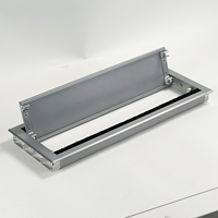 Boîte de gestion de couvercle de fil de sortie de câble de table rectangulaire en aluminium avec double brosse Passe-câble à fermeture souple de bureau