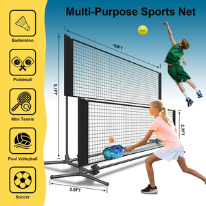 Ensemble <span class=keywords><strong>de</strong></span> <span class=keywords><strong>filet</strong></span> <span class=keywords><strong>de</strong></span> badminton portable pour intérieur et extérieur avec sac <span class=keywords><strong>de</strong></span> transport, hauteur réglable, <span class=keywords><strong>filet</strong></span> multisports pour pickleball, tennis, <span class=keywords><strong>volley</strong></span>-ball - Product Image 3