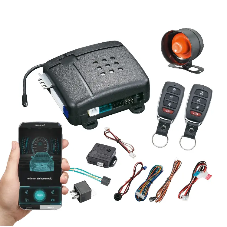BT-V200 pemutus mesin mobil Universal, sistem keamanan Alarm mobil satu arah kontrol Bluetooth Universal dengan aplikasi ponsel pintar