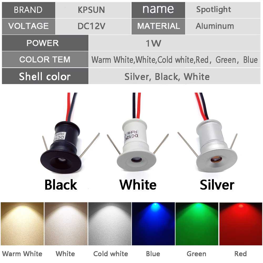 1W Mini Led Spotlight DC 3V 12V Small Pop Light Ceiling Showcase Cabinet Light IP65 Stair Light · image 3