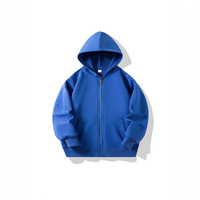 Sweat à capuche zippé pour enfants, doublé polaire, coupe ample, décontracté, couleur unie, avec logo personnalisé, collection automne-hiver