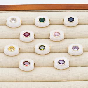 HP354 Cuentas de esmalte de agujero grande de moda 2026, dijes ovalados con centro de circonita cúbica <span class=keywords><strong>para</strong></span> la fabricación de pulseras y collares DIY, suministros de joyería al por mayor - Product Image 3