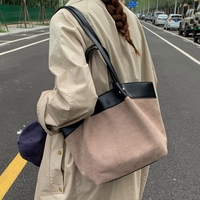 Sac fourre-tout plissé à bandoulière grande capacité, patchwork contrastant et color-block, idéal pour le travail, les trajets quotidiens et la vente en gros
