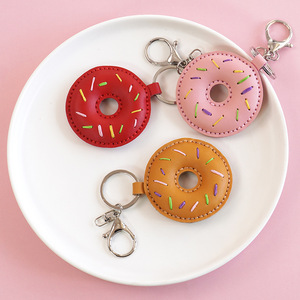 ชุดทำพวงกุญแจ DIY ใหม่ สำหรับคู่รัก แฟนสาว ทำมือ รูปอาหาร โดนัท วัสดุทำพวงกุญแจ จี้ห้อยกระเป๋า พวงกุญแจหลากสี - Product Image 4