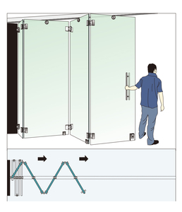 Portes pliantes en verre sans cadre pour véranda, balcon, salle de conférence, portes coulissantes panoramiques en accordéon, cloisons pliantes, portes pliantes à double battant pour patio - Product Image 2