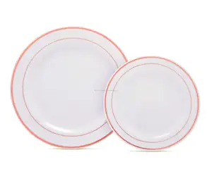 Пластиковая тарелка из розового золота 6 "Тарелка для салата элегантный дизайн Свадебная тарелка