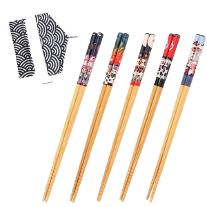 Baguettes à sushi en bambou personnalisées, portables, jetables, écologiques, au design contemporain, pour restaurant, inspirées des maisons anciennes des charpentiers - Product Image 1