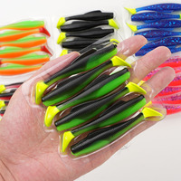 WildTrek Leurres de surface en caoutchouc à queue en T 8,5 cm, lot de 6 pour la pêche au brochet, saumon, carpe, persse et maquereau - Pêche en eau douce (rivière/cours d'eau) ou en eau salée