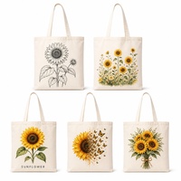 Sacs fourre-tout pliables en toile de coton recyclé avec logo couleur personnalisé et imprimé de dessins animés pour les courses