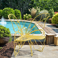 Chaise de banc de jardin papillon en fer personnalisé en gros pour la décoration de patio de parc à la maison et à l'extérieur