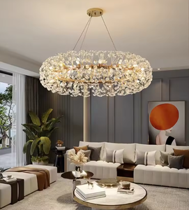 Zeal Lighting Lustre en cristal chromé en forme de pissenlit Design moderne pour longues Tables de bar Lumière Offre Spéciale Hauteur réglable - Product Image 1