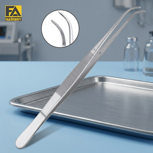 Pinces chirurgicales de haute qualité à pointe courbée et dentelée pour la chirurgie générale, instrument manuel certifié CE Classe I - Product Image 3