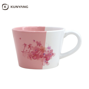 Tazas de Cerámica de Boca Ancha, Esmalte Bicolor, Logotipo Personalizado, Color, Tazas de Café de Cerámica para Regalo <span class=keywords><strong>del</strong></span> Día de la Madre - Product Image 1