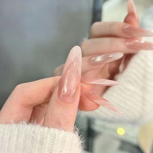 <span class=keywords><strong>Uñas</strong></span> postizas de color nude, estilo ojo de gato, minimalistas, delicadas, de alta calidad, blancas, <span class=keywords><strong>para</strong></span> <span class=keywords><strong>mujer</strong></span>, venta al por mayor. - Product Image 3