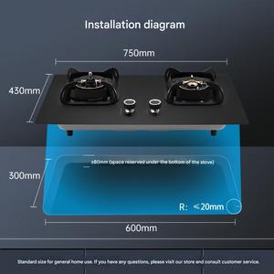 Potente Cocina de <span class=keywords><strong>Gas</strong></span> Integrada, Estufa de <span class=keywords><strong>Gas</strong></span> LPG con Superficie de Acero Inoxidable, Estufa de <span class=keywords><strong>Gas</strong></span> de 2 Quemadores para Utensilios de Cocina Domésticos - Product Image 5