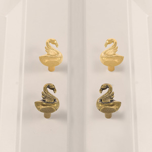 情侣火烈鸟黄铜门把手，卧室浪漫抽屉拉手，橱柜旋钮 - Product Image 1