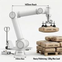 Robot collaboratif JINWEI FR30, 30 kg, 1403 mm, IP54, 6 axes, 0,1 mm, haute puissance, 2 m/s, certifié, palettisation, pièces lourdes, soudage