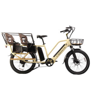Vélo électrique <span class=keywords><strong>cargo</strong></span> à moteur arrière 48V 500W, batterie double 48V 15Ah, porte-bagages arrière pour deux sièges bébé - Product Image 1