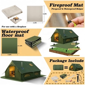 Tente de <span class=keywords><strong>camping</strong></span> gonflable portable quatre saisons à double couche avec pompe, en tissu Oxford imperméable et PVC, installation rapide, deux chambres, pour 2 personnes - Product Image 4