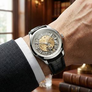 Montre automatique mécanique à mouvement Miyota 90S5, squelette transparent, Perlage, logo personnalisé OEM, fabricant - Product Image 2