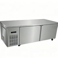 Table de préparation réfrigérée à double température de type tiroir, contrôle électronique de la température, refroidissement par ventilateur, acier inoxydable