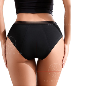 Distintivi mutandine a quattro strati a prova di perdite sottili per le donne/zie a vita bassa pantaloni taglie forti con nastro di tutti i giorni tinta in tinta - Product Image 6