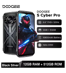 DOOGEE S <span class=keywords><strong>Cyber</strong></span> Pro teléfono resistente 12GB 512GB Helio G100 6,6 ''FHD + 120Hz IPS 10800mAh Batería grande 33W carga NFC Android 14 - Product Image 3