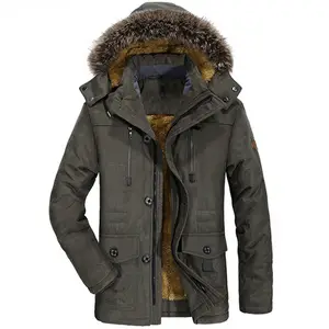 2024 automne hiver grande taille manteaux vieux hommes fourrure capuche épaisse cargo vestes décontracté rues col de fourrure Parkas manteau pour hommes