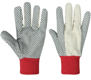 Guante de lona de algodón con puntos de Pvc para muñeca de punto de alta calidad, guantes agrícolas cómodos para trabajos de jardín - Product Image 5