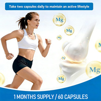 Capsules de glycinate de magnésium pour femmes, soutient la force osseuse, la relaxation musculaire et la santé cardiaque, complément nutritionnel pour le bien-être