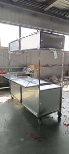 Convertible Hand Trucks Gas Mobile Snack <strong>Cart</strong> Commercial Mobile Stall Grill Plate Warmer <strong>Cart</strong> Outdoor <strong>Rolling</strong> Moving <strong>Food</strong> <strong>Cart</strong> - Product Image 5