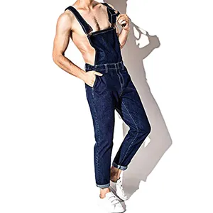 Últimas jeans dungaree denim suspender calças macacões para os homens