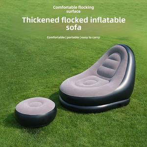 Commercio all'ingrosso pieghevole in PVC gonfiabile floccante divano morbido e confortevole da esterno divano divano da soggiorno - Product Image 3