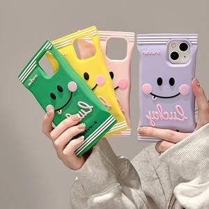 Bonbons Apple coque de téléphone <span class=keywords><strong>iPhone</strong></span> 14 13 12 11 Plus Xs Xr Funny smiley Face Snack Bag Creative Niche 6p - Product Image 4