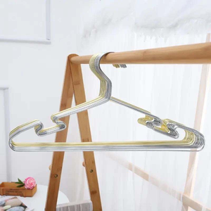 Móc áo kim loại dây sắt rãnh lớn Áo gió hộ gia đình móc áo 2.8mm Đường kính dây 10 miếng - Product Image 1