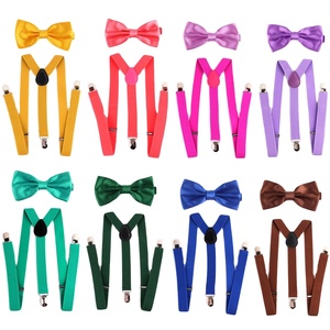 Set Papillon <span class=keywords><strong>e</strong></span> <span class=keywords><strong>Bretelle</strong></span> per <span class=keywords><strong>Uomo</strong></span> <span class=keywords><strong>e</strong></span> Donna, Papillon Tinta Unita, <span class=keywords><strong>Bretelle</strong></span> a Y con Clip Regolabili - Product Image 6