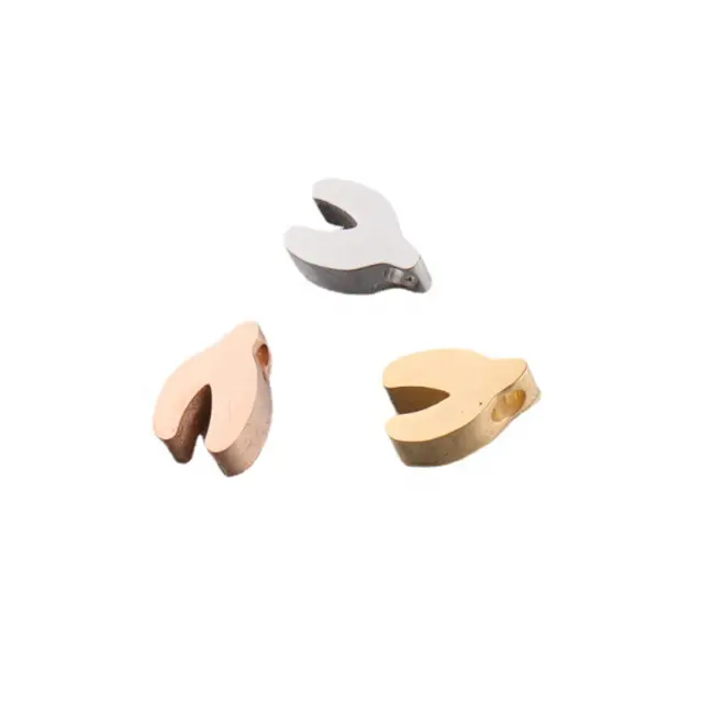 Yiwu Aceon Stainless Steel Minimal Blank Small Pendant DIY Jewelry Findings Plain Blank Y Shape Wishbone Slide Charm