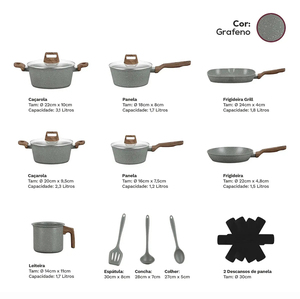 Juego de Ollas y Sartenes de Cerámica Moderna con Revestimiento de Mármol, 6 Piezas, Tapas de Vidrio, Asas de Baquelita, Antiadherente, de Aluminio, Compatible con Inducción - Product Image 2