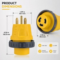 Adaptateur RV homologué ETL Guankai TT-30P vers L5-30R à verrouillage par torsion 30A/125V, convertisseur robuste en cuivre/PVC pour connexion au réseau électrique du générateur