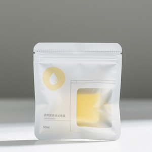 Bolsa de plástico personalizada con cremallera para paquete de muestra de loción, bolsa esmerilada con cremallera, bolsa de embalaje ecológica - Product Image 2