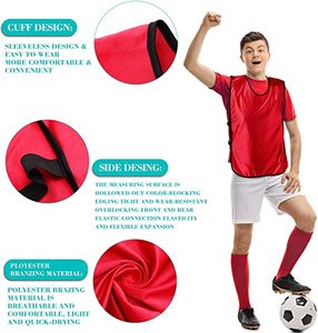 Rompi Latihan Atletik Anak Remaja Dewasa Bahan Nilon Mesh untuk Pertandingan Tim, Jersey Latihan Basket, Rompi Latihan Sepak Bola - Product Image 2