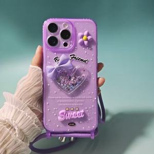 Nieuwe Flow <span class=keywords><strong>Heart</strong></span> Love Tie Bow Telefoon Case Geschikt Voor Iphone 16, 15, 14 Pro Max Telefoon Case - Product Image 3