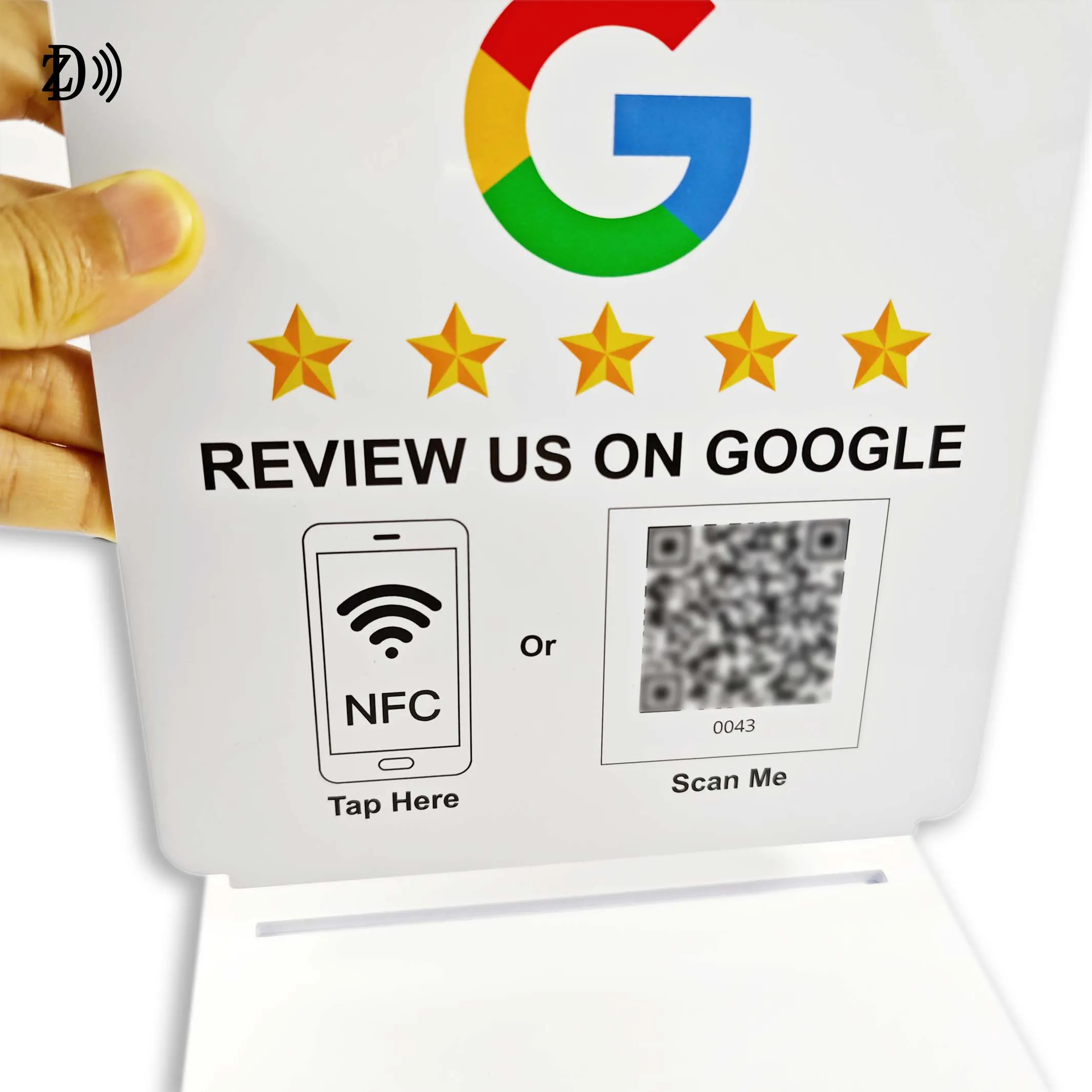 תצוגת NFC גדולה סקירת גוגל עומדת הדפסת לוגו מותאם אישית NTAG215 RFID כרטיס מעמד