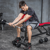 Ensemble de barres de musculation en uréthane de 20 kg, barre droite en caoutchouc, barre EZ Curl fixe en TPU