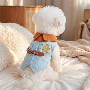Chaqueta de Vaquero con Estrella de Cinco Puntas para Perros Pequeños y Cachorros de PETCIRCLE, Cómoda para Primavera y Otoño - Product Image 1